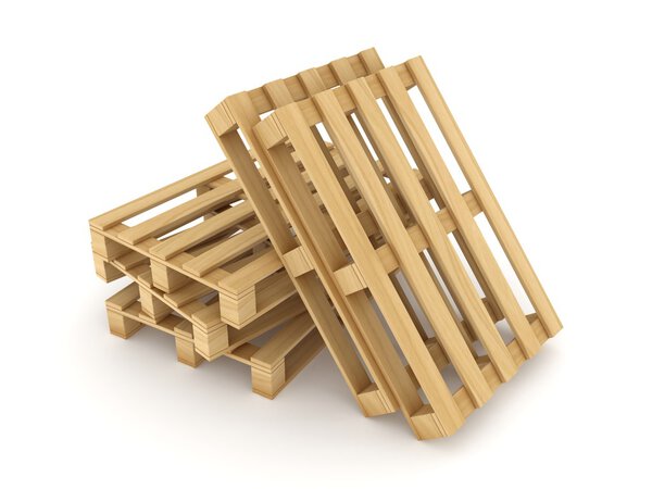 Деревянные поддоны изолированы на белом
.