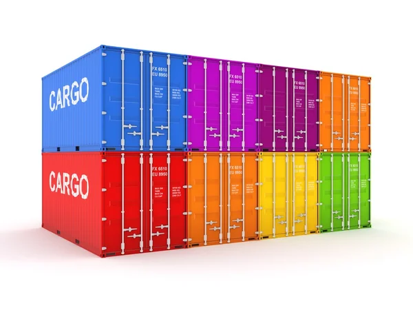 Трехмерные разноцветные контейнеры . — стоковое фото