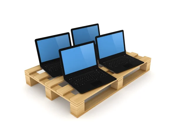 Notitieblok op houten pallet. — Stockfoto