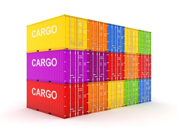 Colorful containers on white background. — Stock Photo, Image