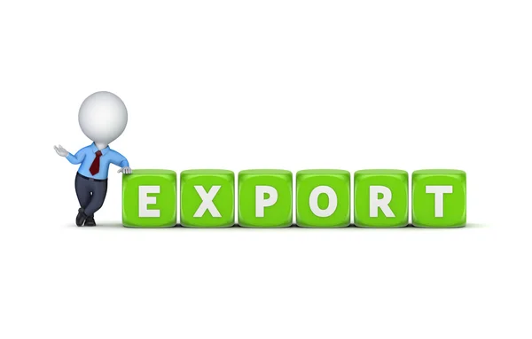 Exportkonzept auf weißem Hintergrund. — Stockfoto