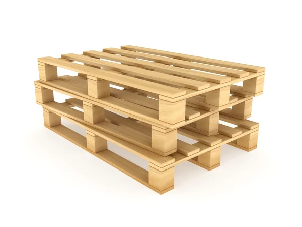 Wooden pallets on white background. — Stock Photo, Image