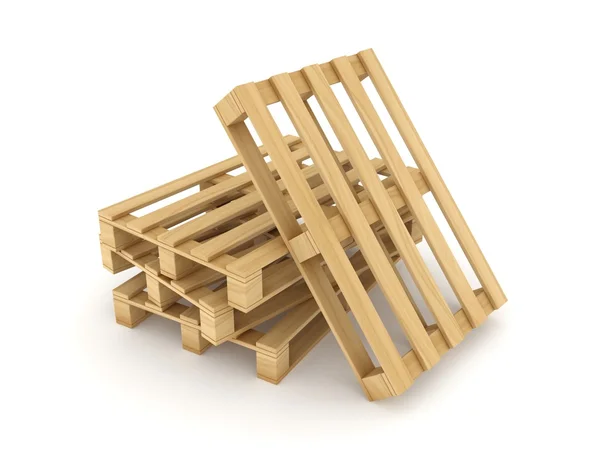 Pallet di legno su sfondo bianco . — Foto Stock