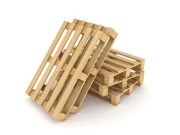 Деревянные поддоны на белом фоне
.