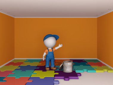 3D küçük insanlar yapım anlaşma.