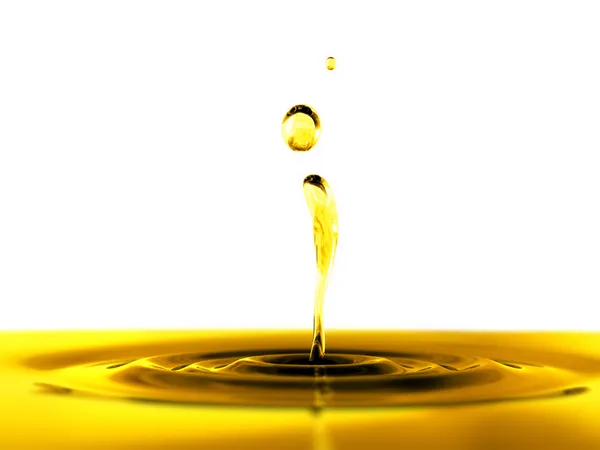 Gota de óleo no fundo branco — Fotografia de Stock