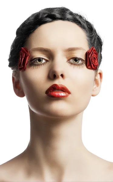 Květinové make-up, obrátila je ze tří čtvrtin — Stock fotografie