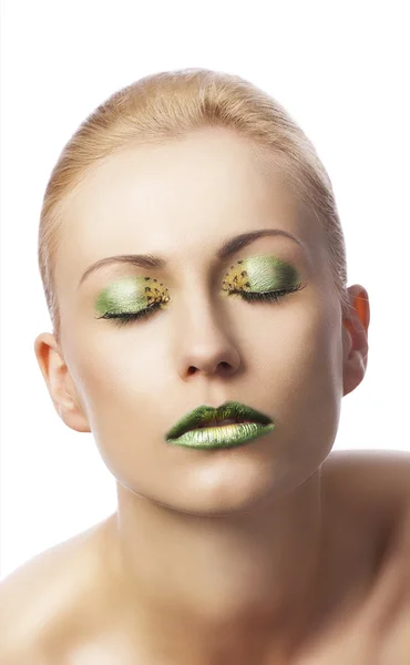 Květinové make-up, obrátila je ze tří čtvrtin — Stock fotografie