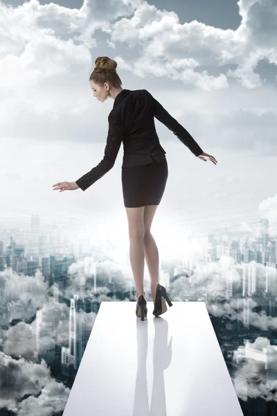 Elegant business woman in the financial crisis — Stock Photo, Image