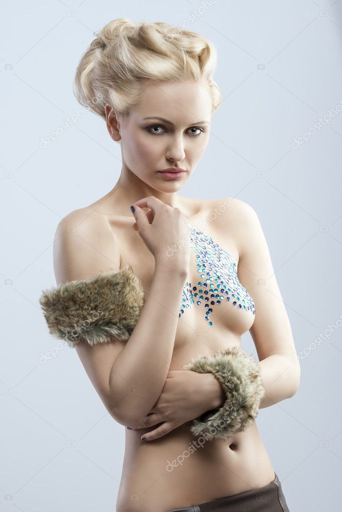 Girl with creative decoration on body Stock Photo by ©carlodapino 28439059