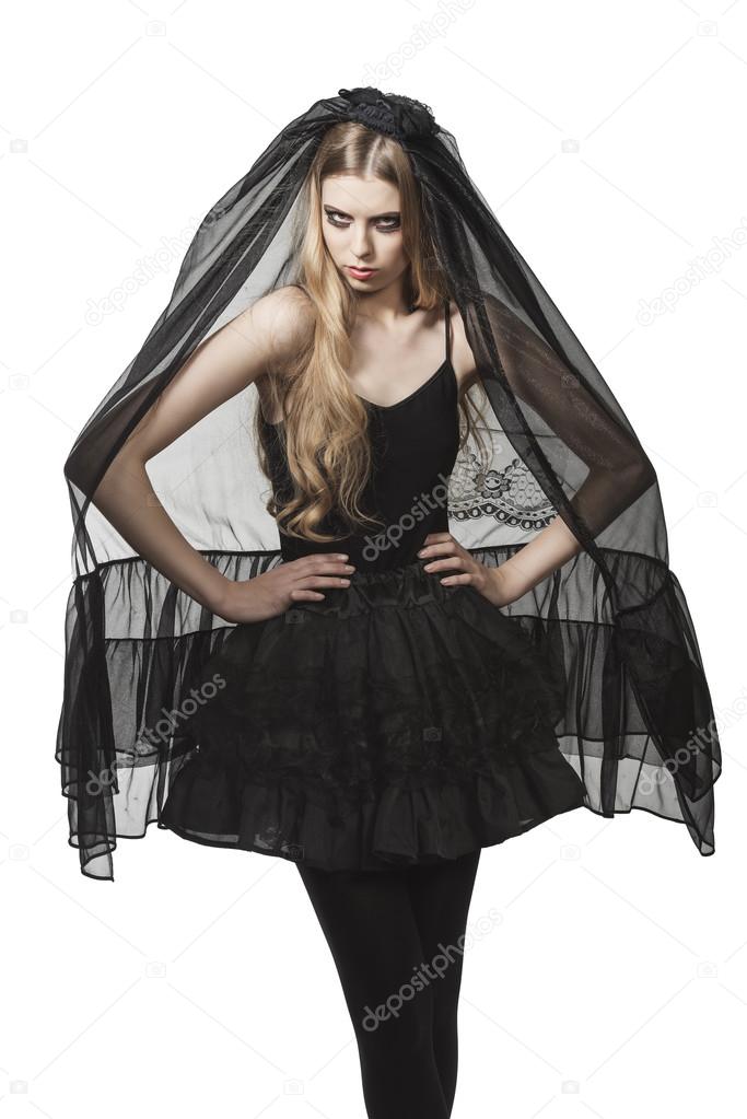 long black veil skirt