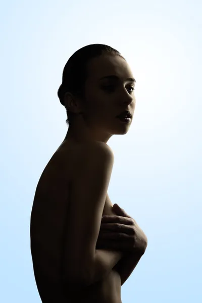Chica morena desnuda sensual — Foto de Stock