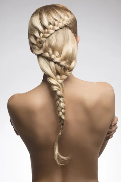 Beauty girl turned on her back — Stock Photo, Image