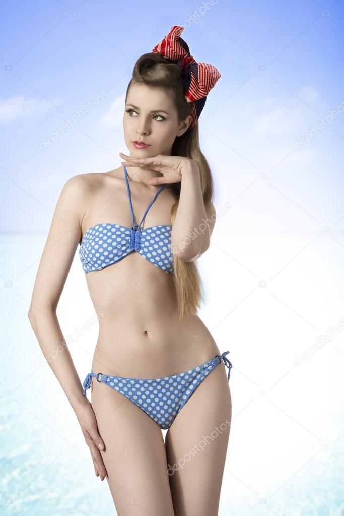 sexy blonde girl in bikini
