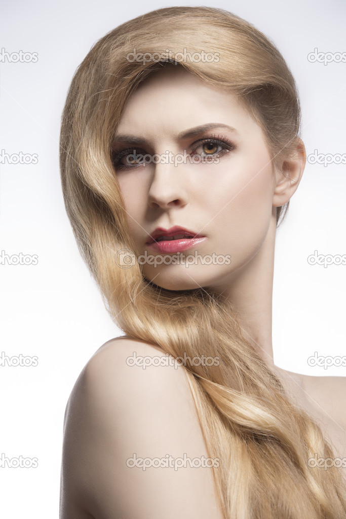 elegant girl with perfect hair-style 