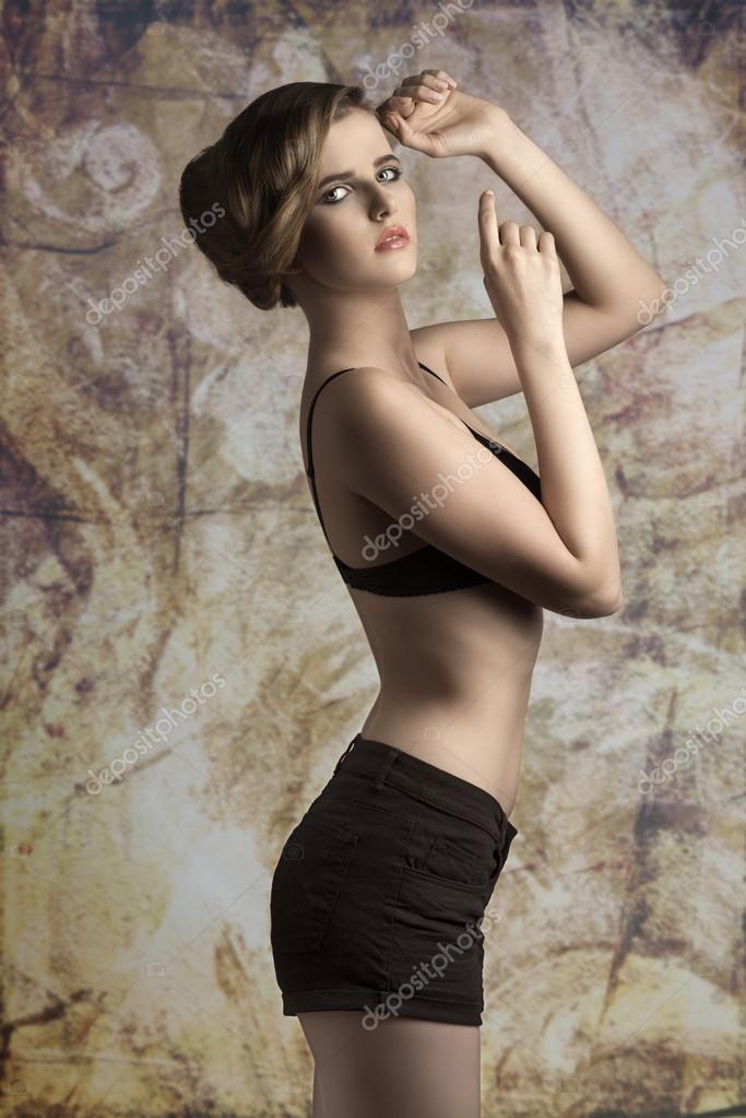 Beautiful woman with bra .fashion color Stock Photo by ©carlodapino 50535013