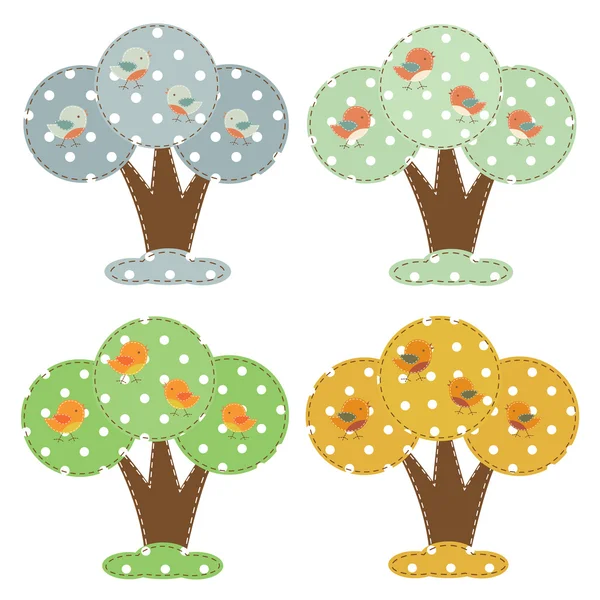 Saisonnière cartoon trees — Image vectorielle