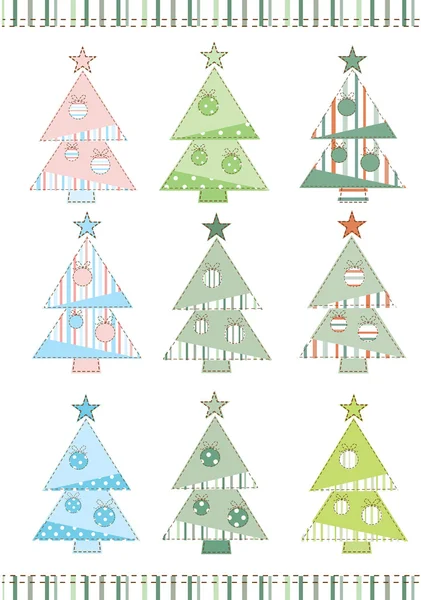 Set van kerstbomen — Stockvector