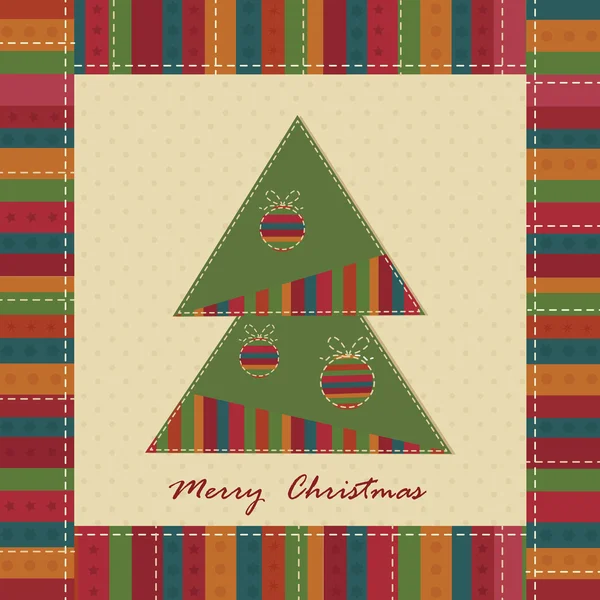 ビンテージ グリーティング カード クリスマス — ストックベクタ