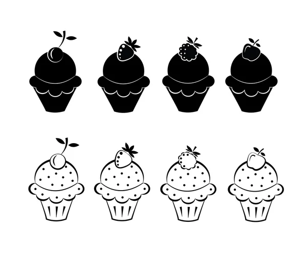 Set de helados skethes — Vector de stock