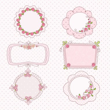 Doodle vintage çerçeveler