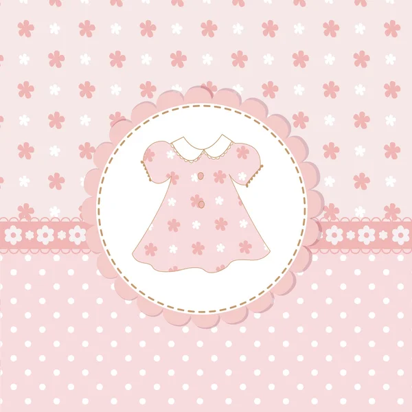 Bebé niña ducha con vestido — Vector de stock