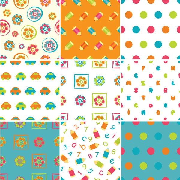 Set of baby patterns — Stock Vector