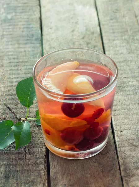 Glass of fruit compote — Stock Photo, Image