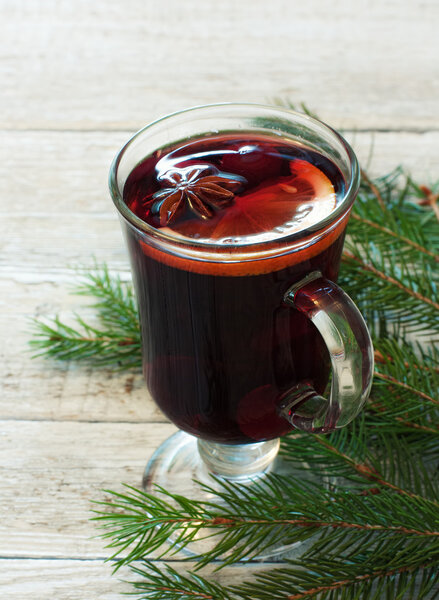 Glass of mulled wine