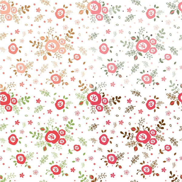 Reihe von Blumen nahtlose Muster — Stockvektor