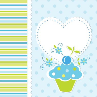 Bebek arka plan ile cupcake