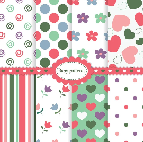 Set of baby patterns — Stock Vector