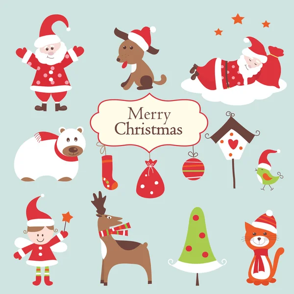 Set of Christmas icons — Stock Vector