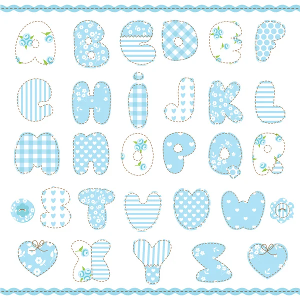 Alphabet scrapbook Patchwork — Image vectorielle