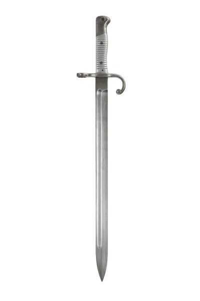 Bayonet to the rifle, isolated on a white background, with clipp — Stock Photo, Image
