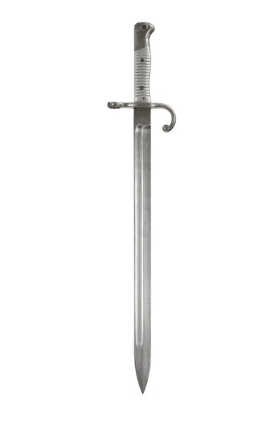 Bayonet para o rifle, isolado em um fundo branco, com clipp — Fotografia de Stock