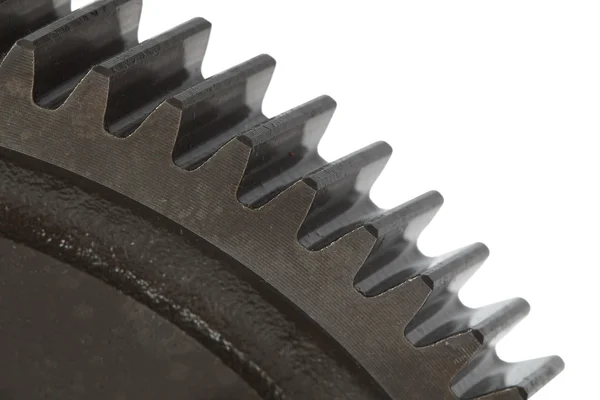 Dentes de engrenagem cogwheel, isolados sobre fundo branco — Fotografia de Stock