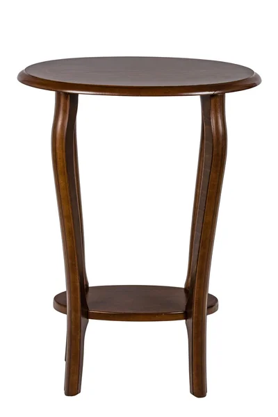 Runder Tisch, isoliert auf weißem Hintergrund, mit Clipping-Pfad — Stockfoto