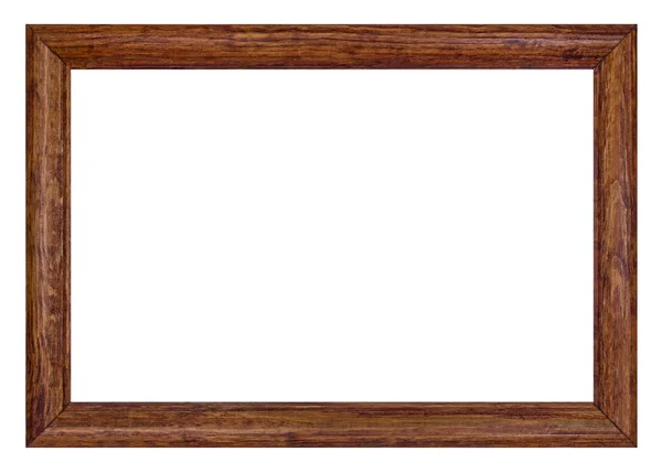 Деревянная рамка, изолированная на белом фоне, с клиппином — стоковое фото