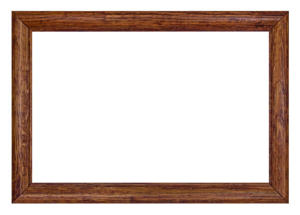 Wooden picture frame, isolated on white background, with clippin