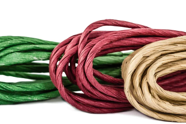 Rope in skeins, isolated on white background — Stock Photo, Image