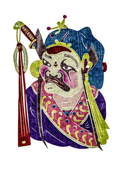 Maska Opery chińskiej tradycji, na białym tle — Zdjęcie stockowe