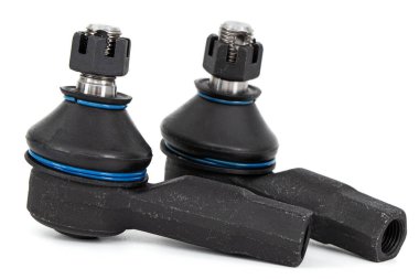 Kravat ucu, direksiyon ucu, yedek parça, beyaz arka planda izole edilmiş.