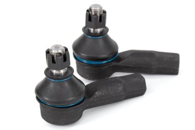 Kravat ucu, direksiyon ucu, yedek parça, beyaz arka planda izole edilmiş.