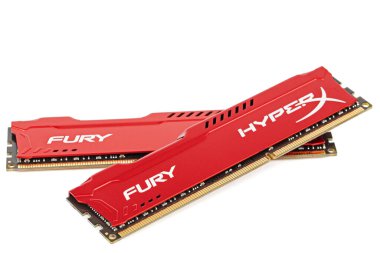 Modern bilgisayarın rastgele erişim belleği, RAM PC, beyaz arkaplanda izole