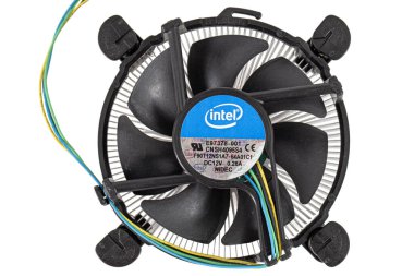 Bilgisayar fanı, Intel işlemci fan, beyaz arkaplanda izole