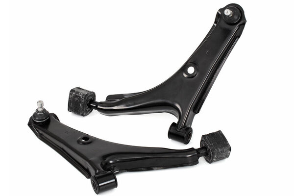 New suspension lower control arm of a vehicle, isolated on white background