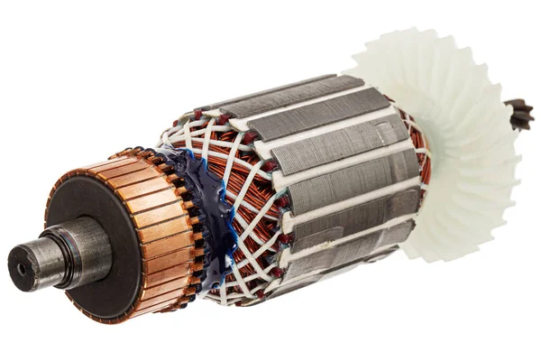 Beyaz arkaplanda izole edilmiş, çapa veya elektrikli motor yakın plan pervane