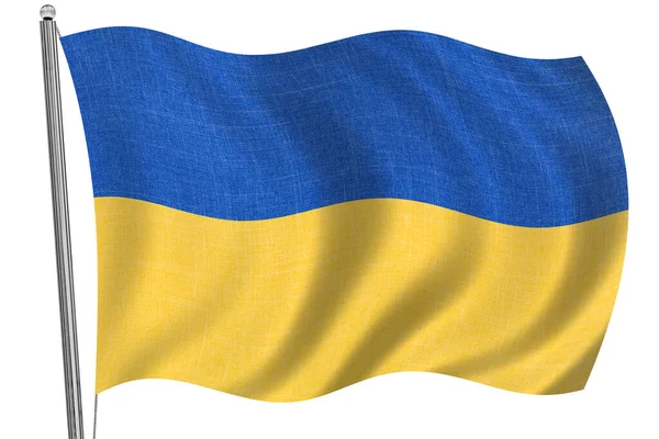 Ukraine Flag State Symbol Ukraine Isolated White Background Render Illustration — Foto de Stock