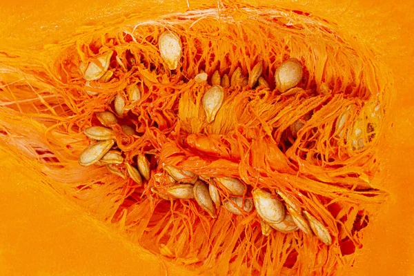 Pumpkin Seeds Cut Fruit — стоковое фото